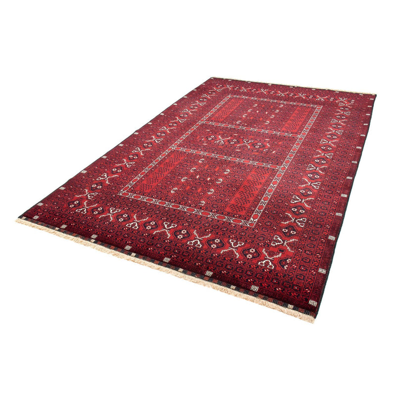 Tapete turquaman - 246 x 157 cm - vermelho escuro