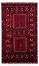 Tapete turquaman - 245 x 156 cm - vermelho escuro