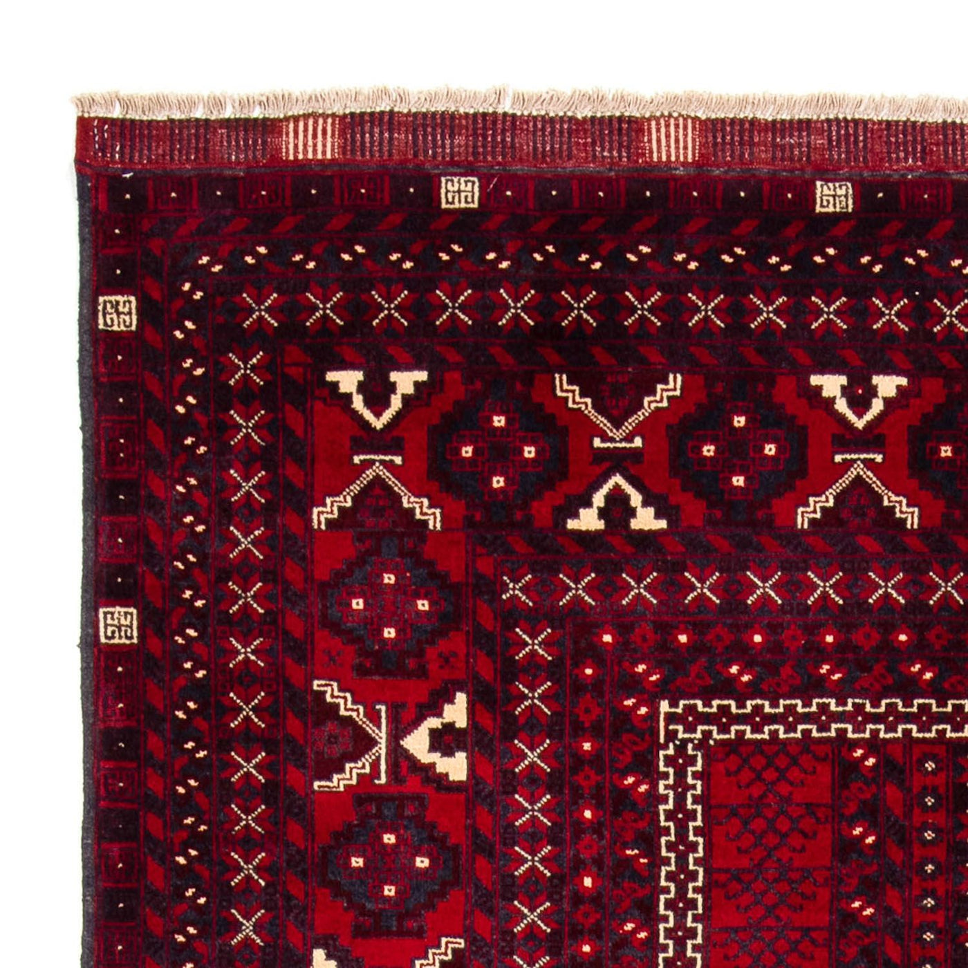 Tapete turquaman - 245 x 156 cm - vermelho escuro