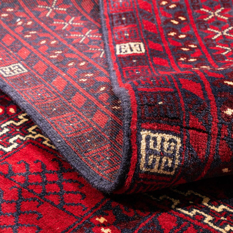 Tapete turquaman - 245 x 156 cm - vermelho escuro
