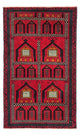 Tapete Baluch - 132 x 81 cm - vermelho escuro