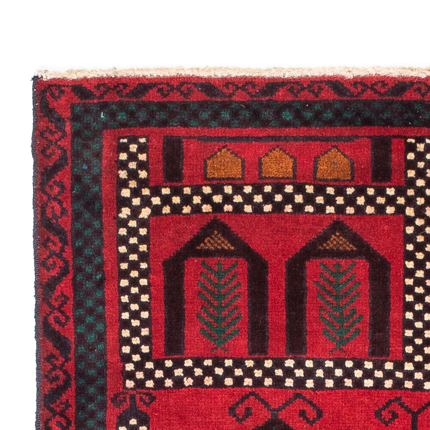 Tapete Baluch - 132 x 81 cm - vermelho escuro