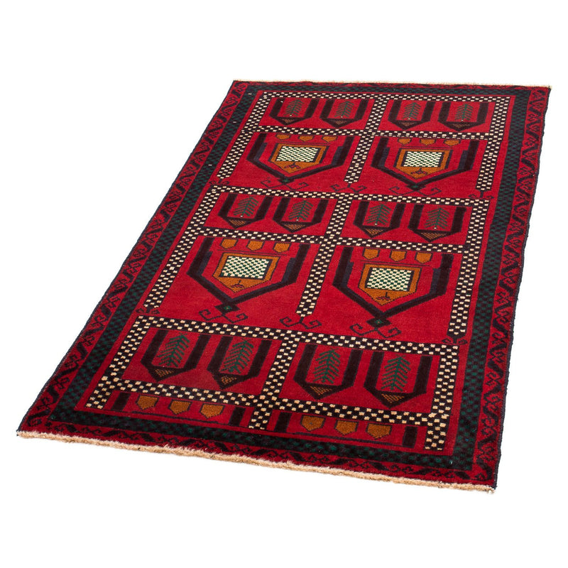 Tapete Baluch - 132 x 81 cm - vermelho escuro