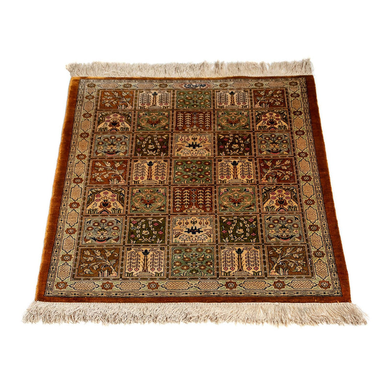 Tapete persa - Ghom - 76 x 55 cm - multicolorido