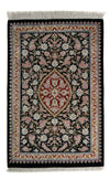 Qom Tapete 57x89cm - Tapete persa - Rectangular / Azul escuro / 57 x 89 cm Rectangular
