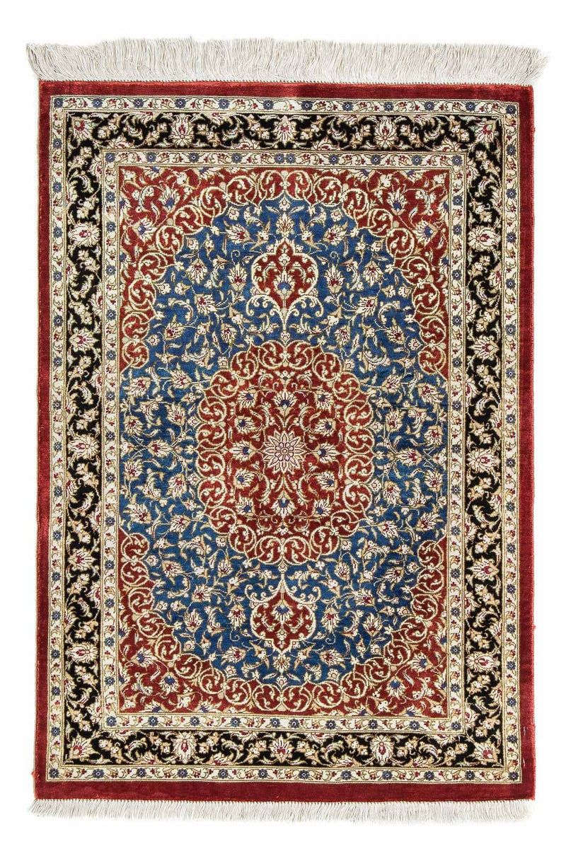 Qom Tapete 55x81cm - Tapete persa - vermelho escuro