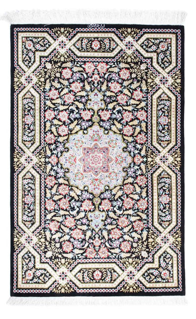 Qom Tapete 79x124cm - Tapete persa - azul escuro