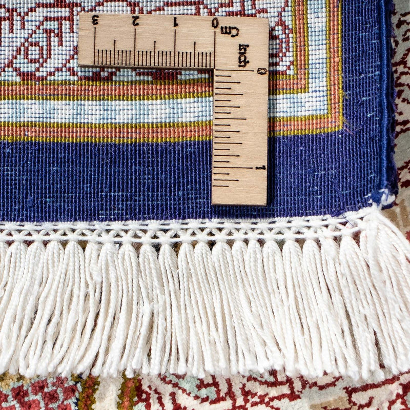 Tapete persa - Ghom - 93 x 59 cm - azul escuro