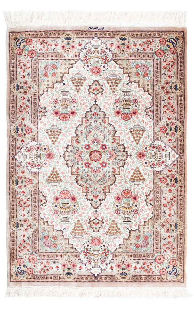 Tapete persa - Ghom - 125 x 84 cm - bege