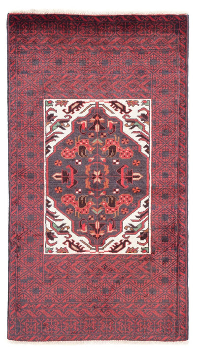 Tapete Baluch 87x156cm - Tapete Oriental - vermelho escuro