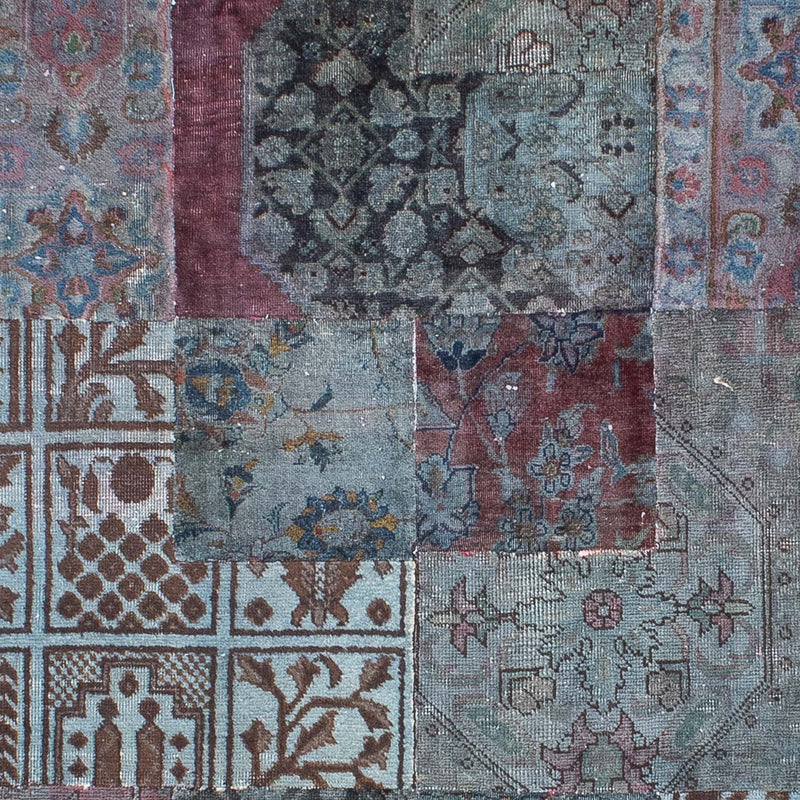Tapete de trabalho em patchwork 291x194cm - Perserteppich Wollteppich