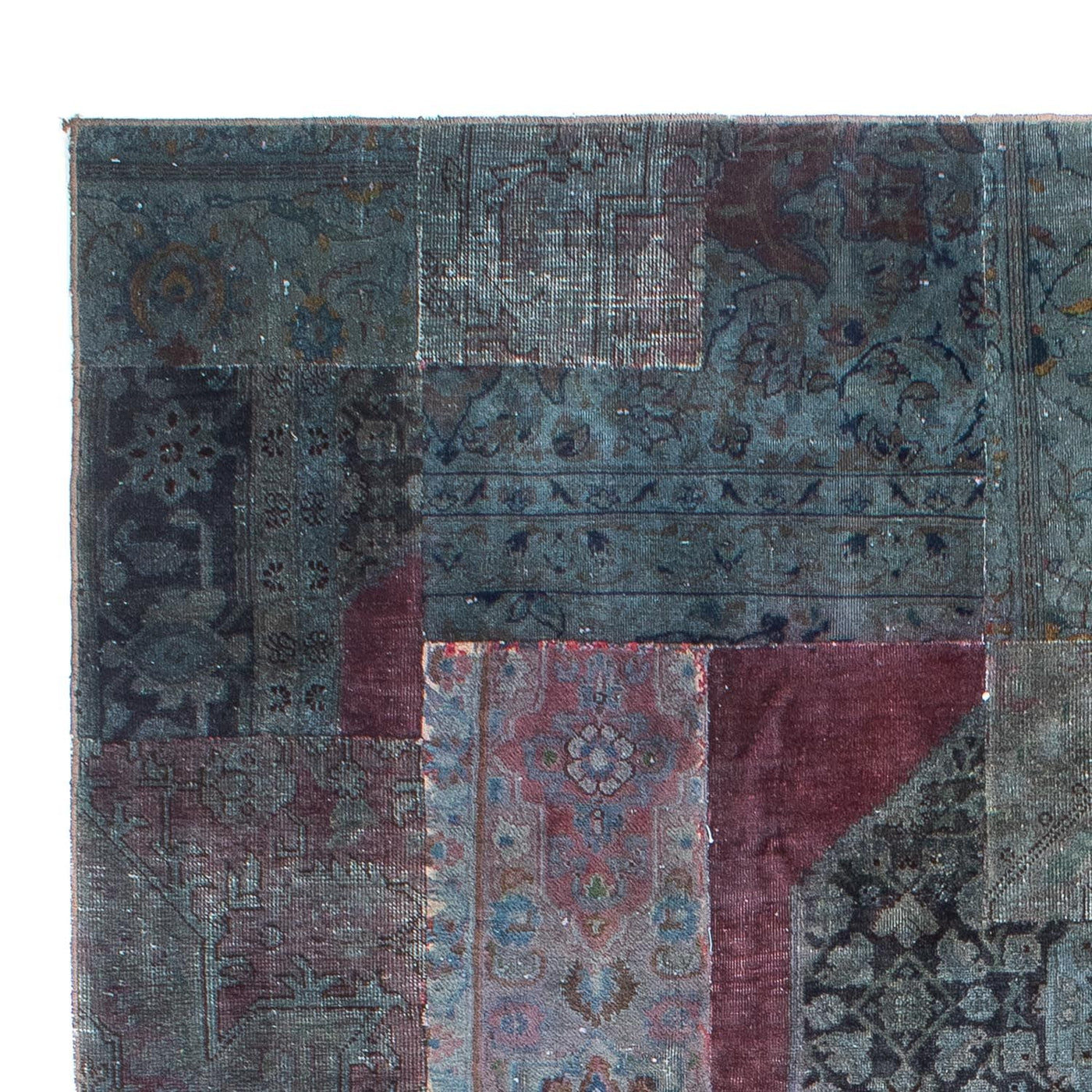 Tapete de trabalho em patchwork 291x194cm - Perserteppich Wollteppich