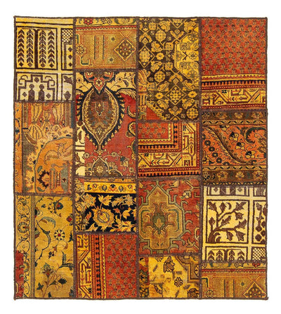 Tapete de trabalho em patchwork 142x151cm - Perserteppich Wollteppich