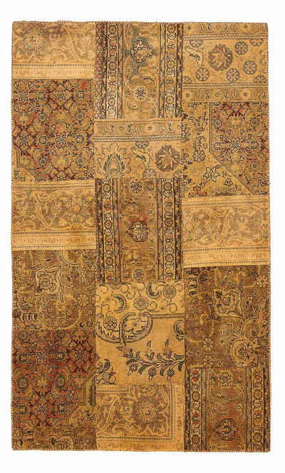 Tapete de trabalho em patchwork 131x205cm - Perserteppich Wollteppich