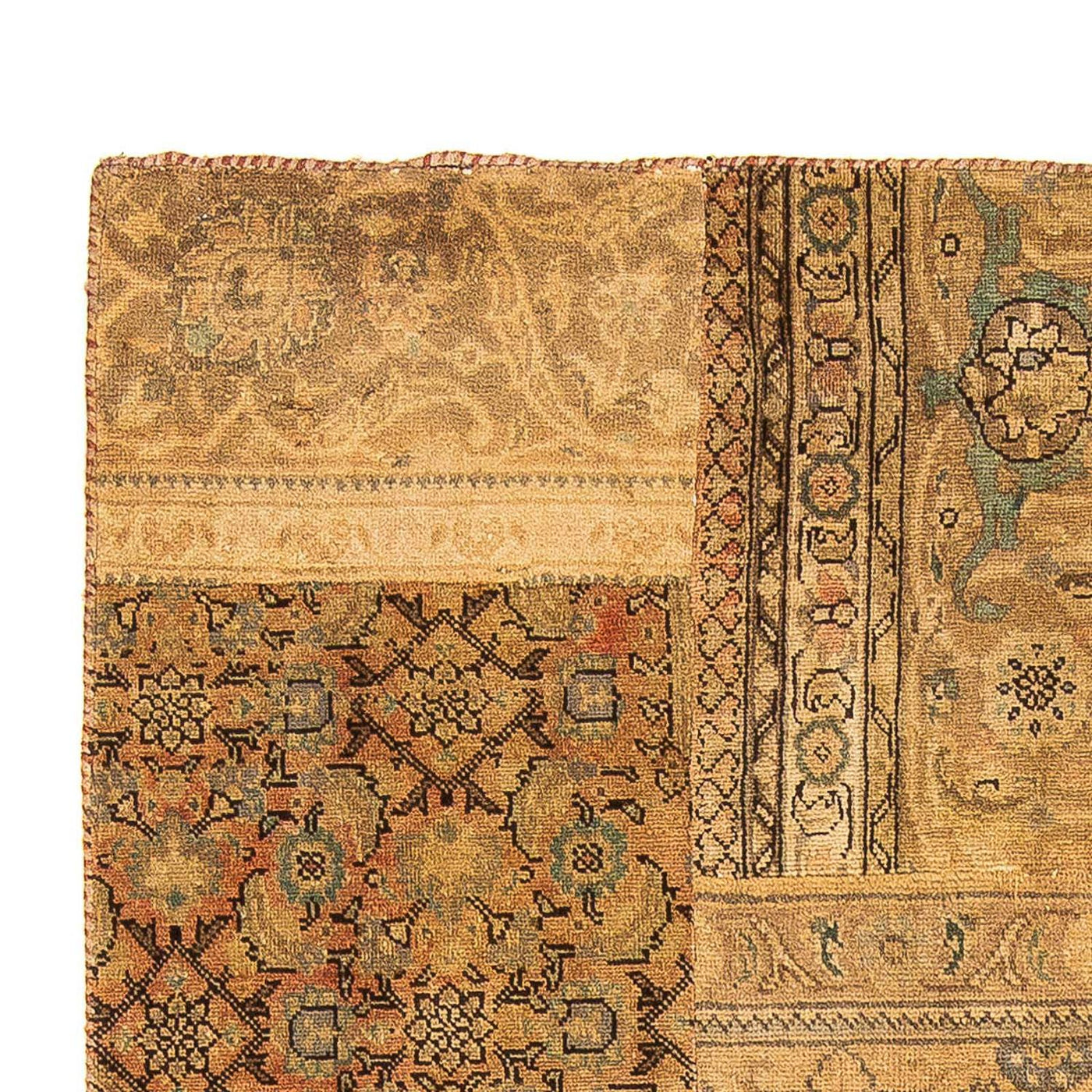 Tapete de trabalho em patchwork 205x131cm - Perserteppich Wollteppich
