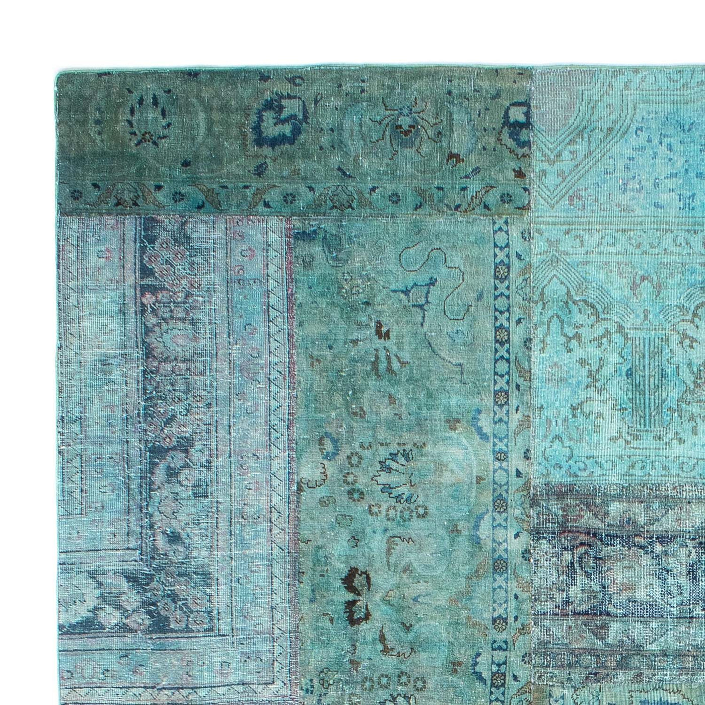 Tapete de trabalho em patchwork 299x238cm - Perserteppich Wollteppich