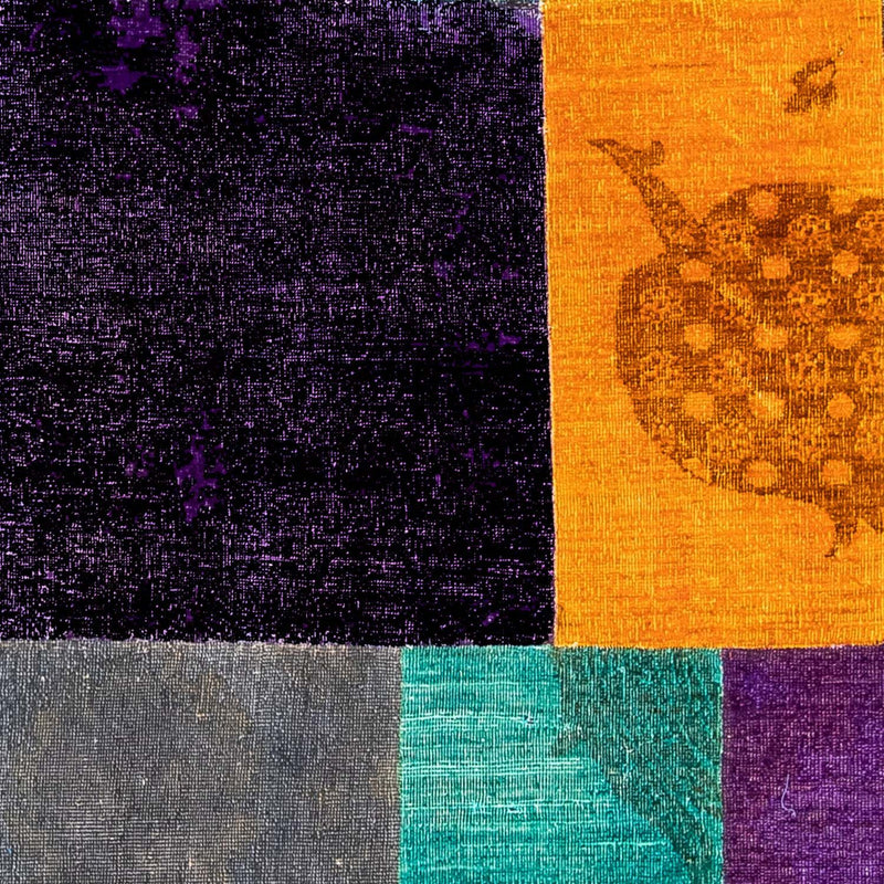 Tapete de trabalho em patchwork 232x164cm - Perserteppich Wollteppich