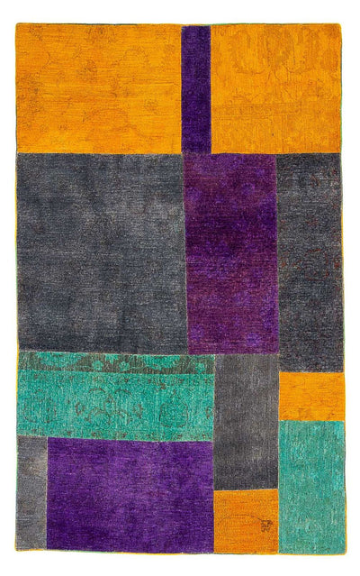 Tapete de trabalho em patchwork 146x237cm - Tapete de lã