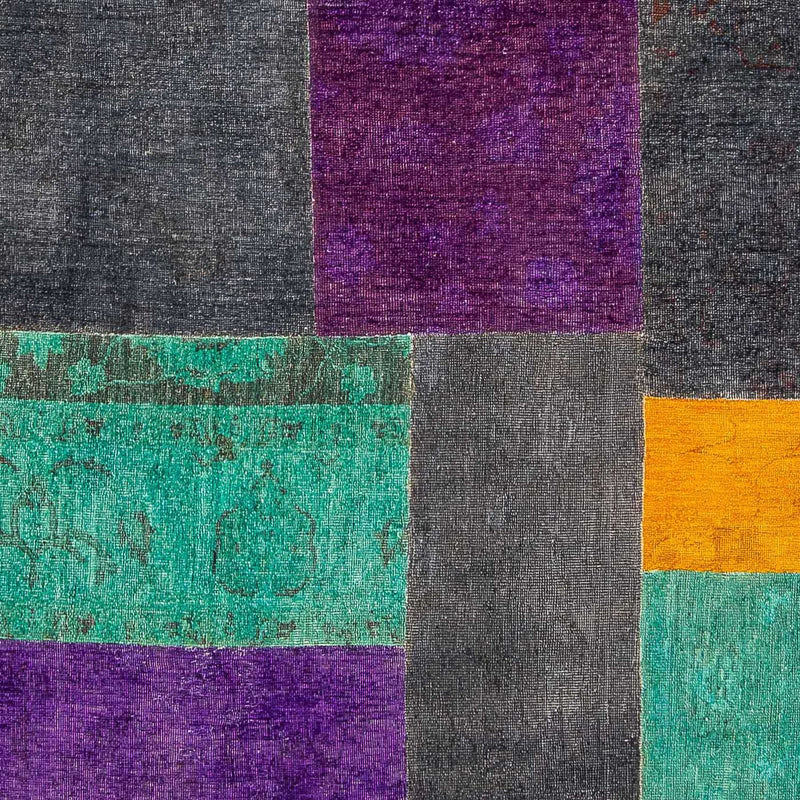Tapete de trabalho em patchwork 237x146cm - Tapete de lã