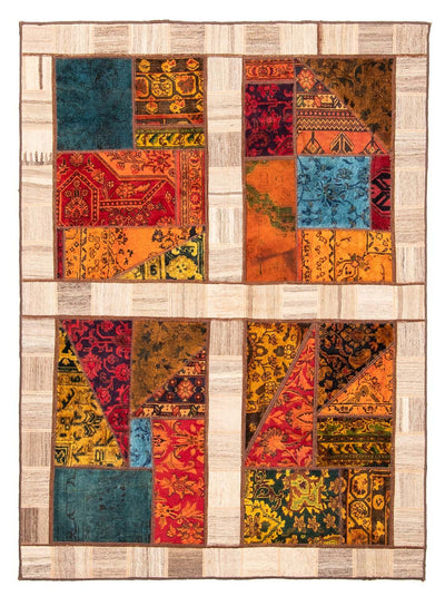 Tapete de trabalho em patchwork 161x221cm - Perserteppich Wollteppich
