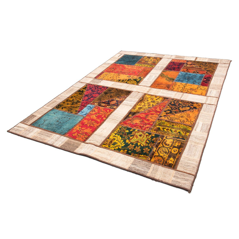 Tapete de trabalho em patchwork 161x221cm - Perserteppich Wollteppich