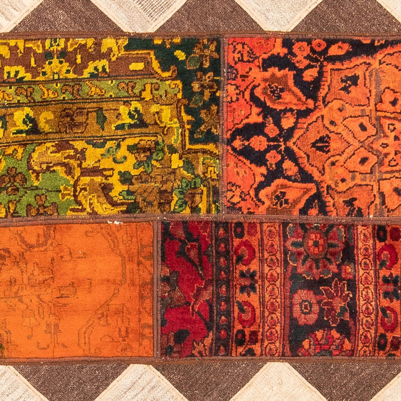 Tapete de trabalho em patchwork 229x163cm - Perserteppich Wollteppich