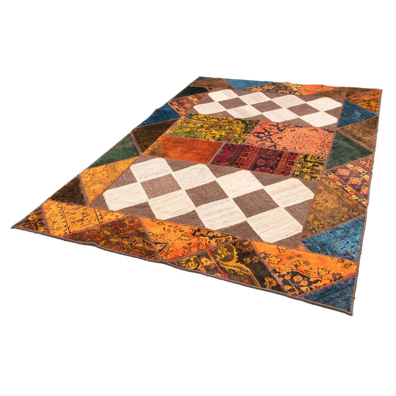Tapete de trabalho em patchwork 229x163cm - Perserteppich Wollteppich