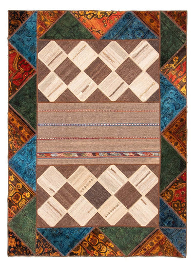 Tapete de trabalho em patchwork 164x224cm - Perserteppich Wollteppich