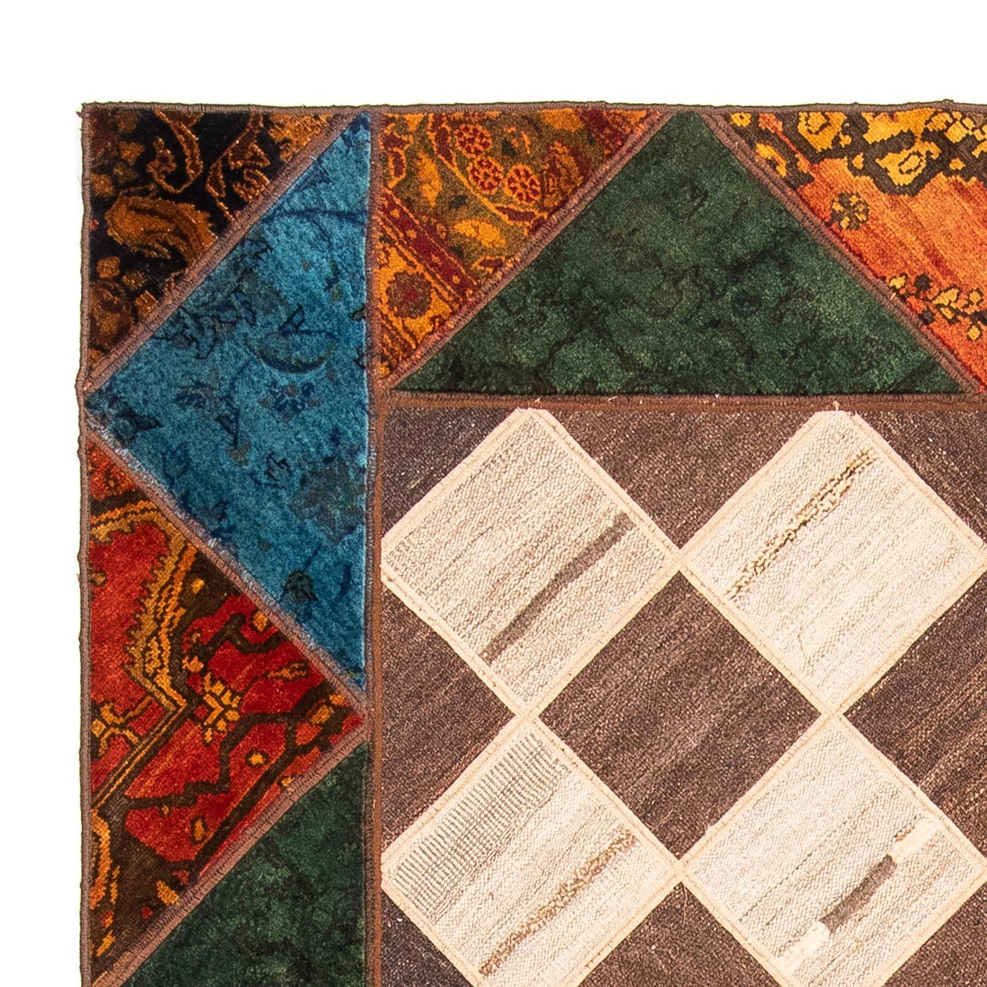 Tapete de trabalho em patchwork 224x164cm - Perserteppich Wollteppich