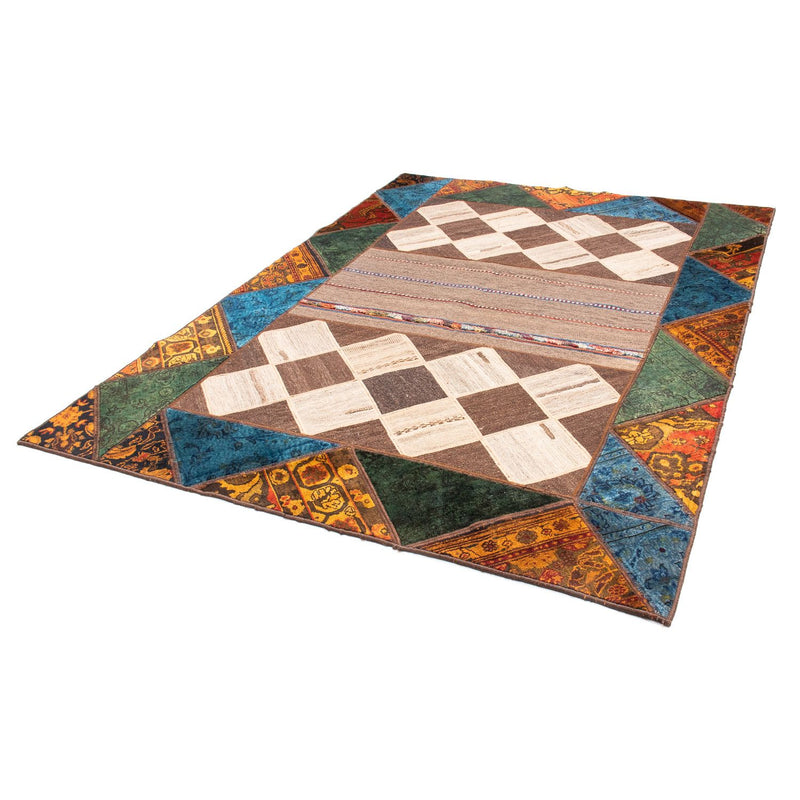 Tapete de trabalho em patchwork 224x164cm - Perserteppich Wollteppich