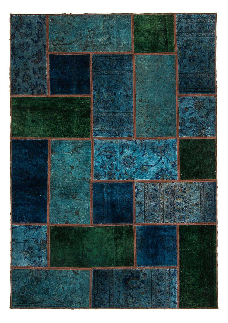 Tapete de trabalho em patchwork 207x143cm - Perserteppich Wollteppich