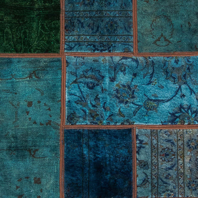 Tapete de trabalho em patchwork 207x143cm - Perserteppich Wollteppich