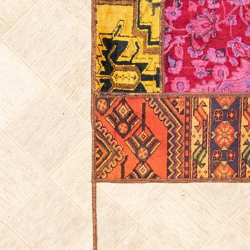 Tapete de trabalho em patchwork 249x194cm - Perserteppich Wollteppich