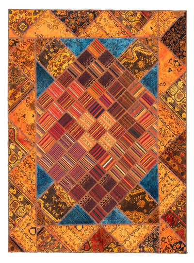 Tapete de trabalho em patchwork 176x234cm - Perserteppich Wollteppich