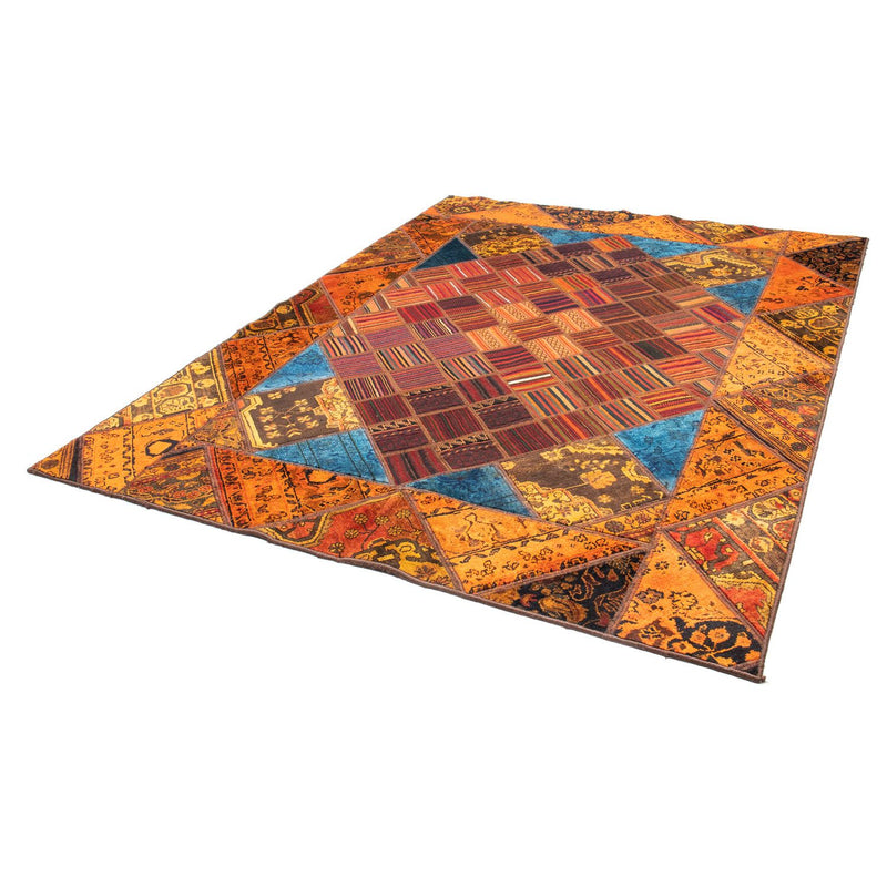 Tapete de trabalho em patchwork 234x176cm - Perserteppich Wollteppich