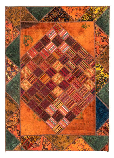 Tapete de trabalho em patchwork 164x225cm - Perserteppich Wollteppich