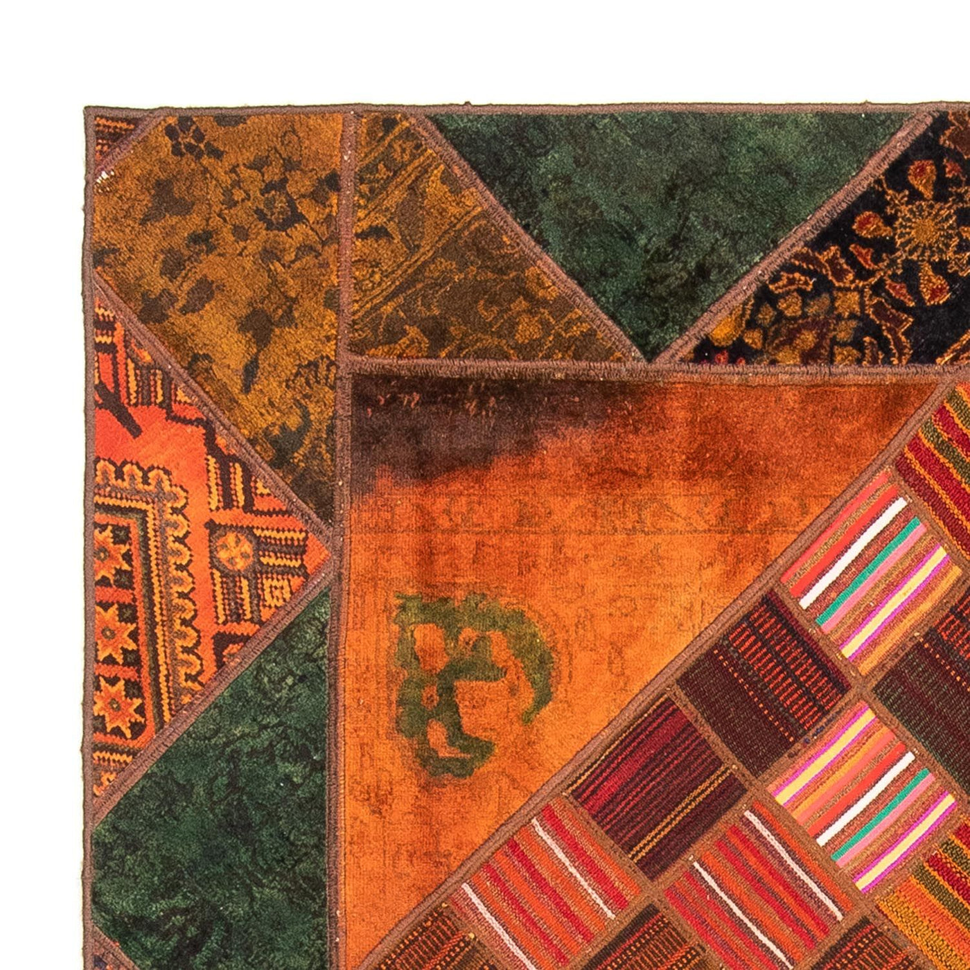 Tapete de trabalho em patchwork 225x164cm - Perserteppich Wollteppich