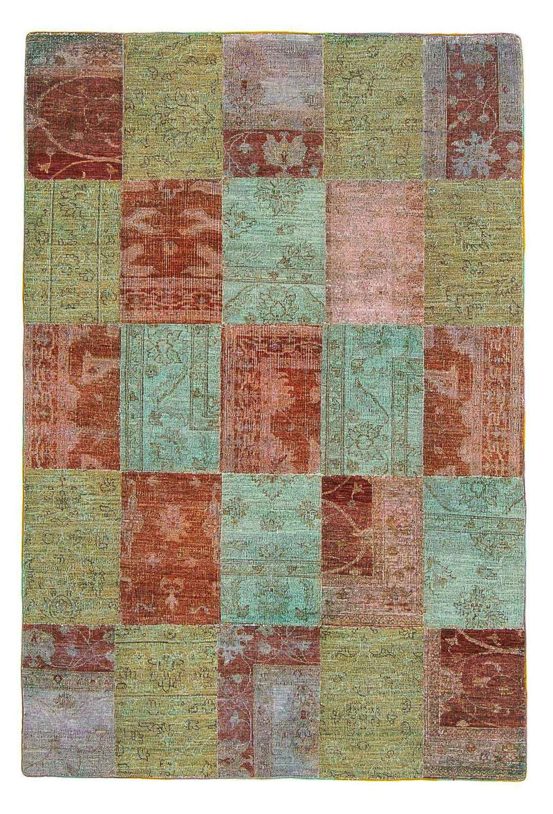 Tapete de trabalho em patchwork 223x150cm - Tapete de lã