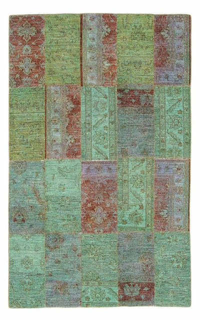Tapete de trabalho em patchwork 148x242cm - Tapete de lã