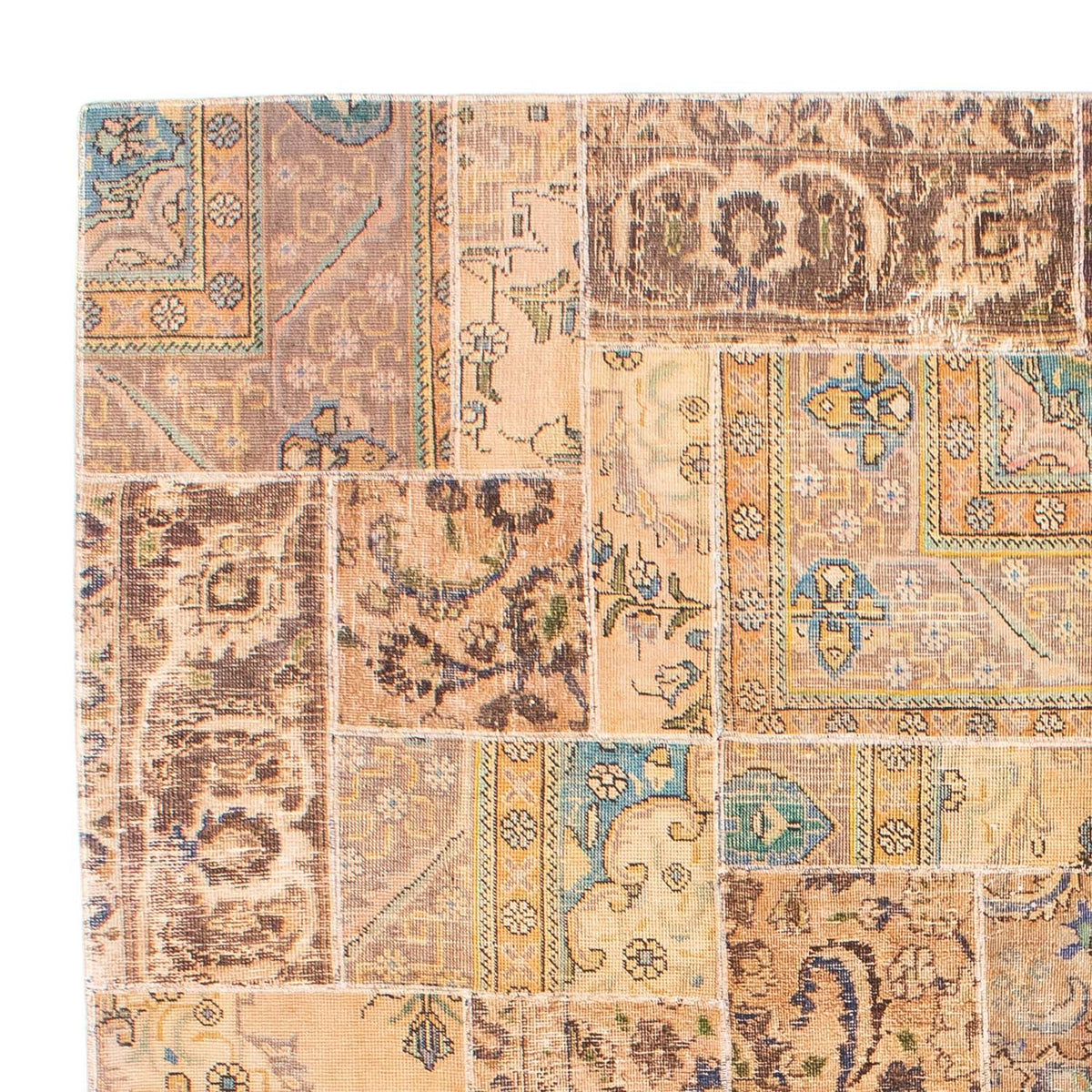 Tapete de trabalho em patchwork 242x305cm - Perserteppich Wollteppich