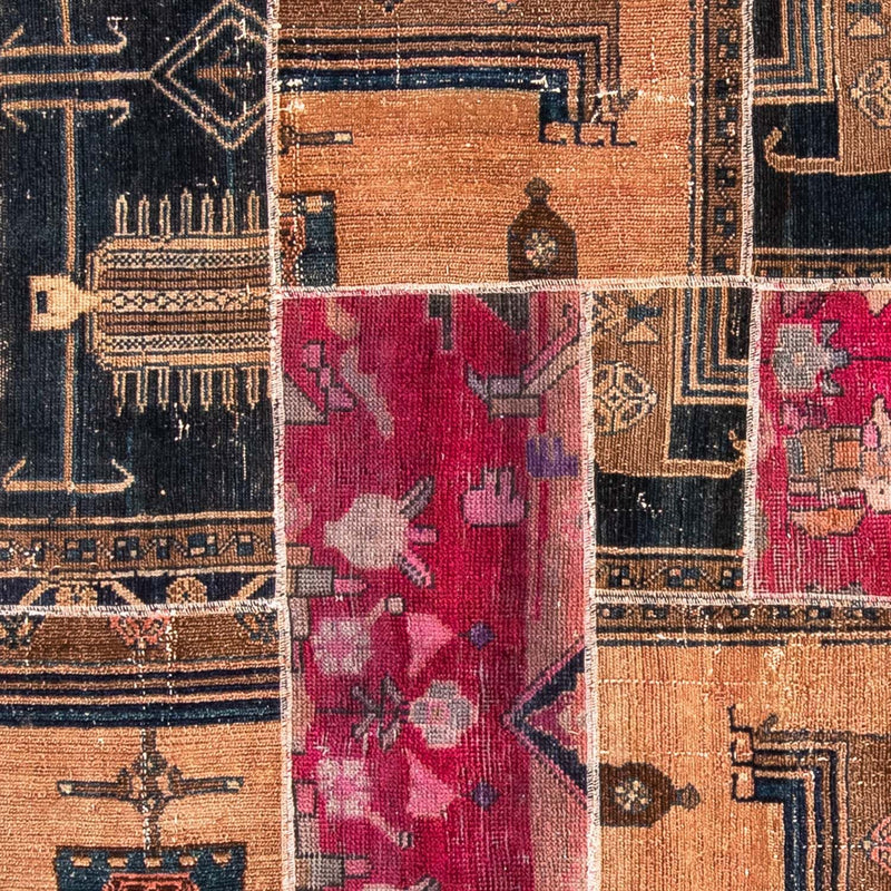 Tapete de trabalho em patchwork 244x164cm - Perserteppich Wollteppich