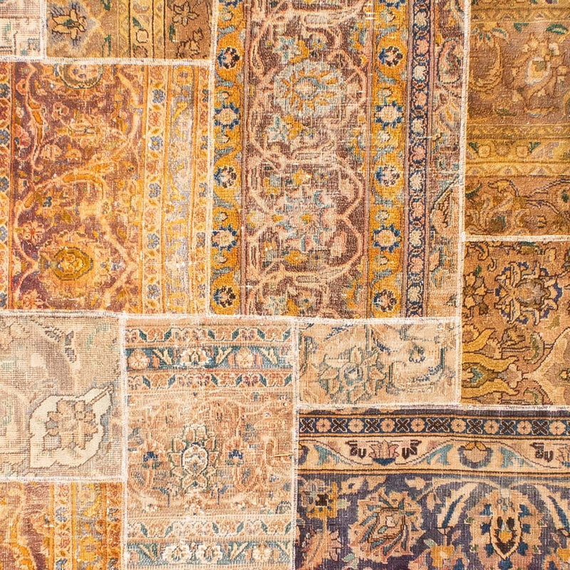 Tapete de trabalho em patchwork 301x241cm - Perserteppich Wollteppich