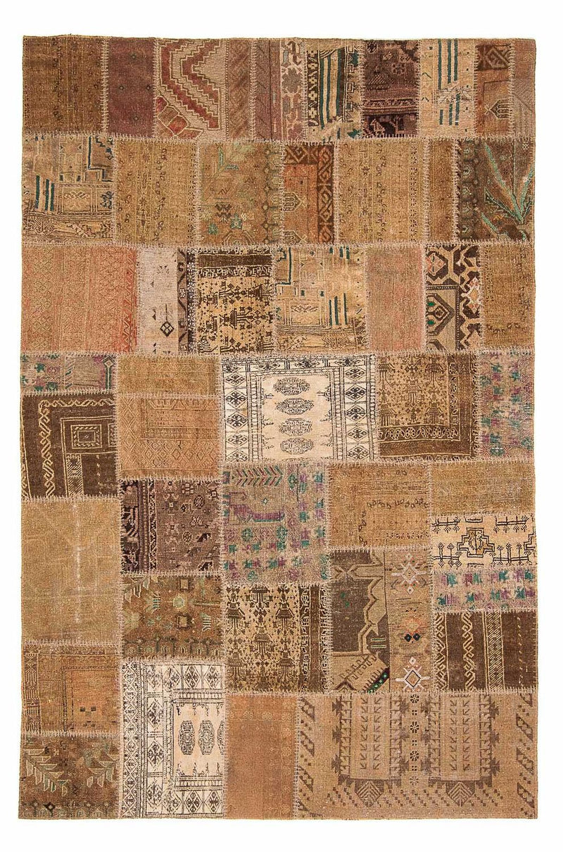 Tapete de trabalho em patchwork 256x172cm - Tapete de lã