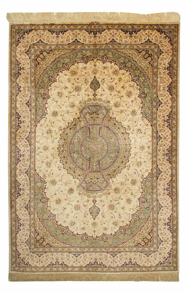 Qom seda Tapete 197x131cm - Tapete Oriental