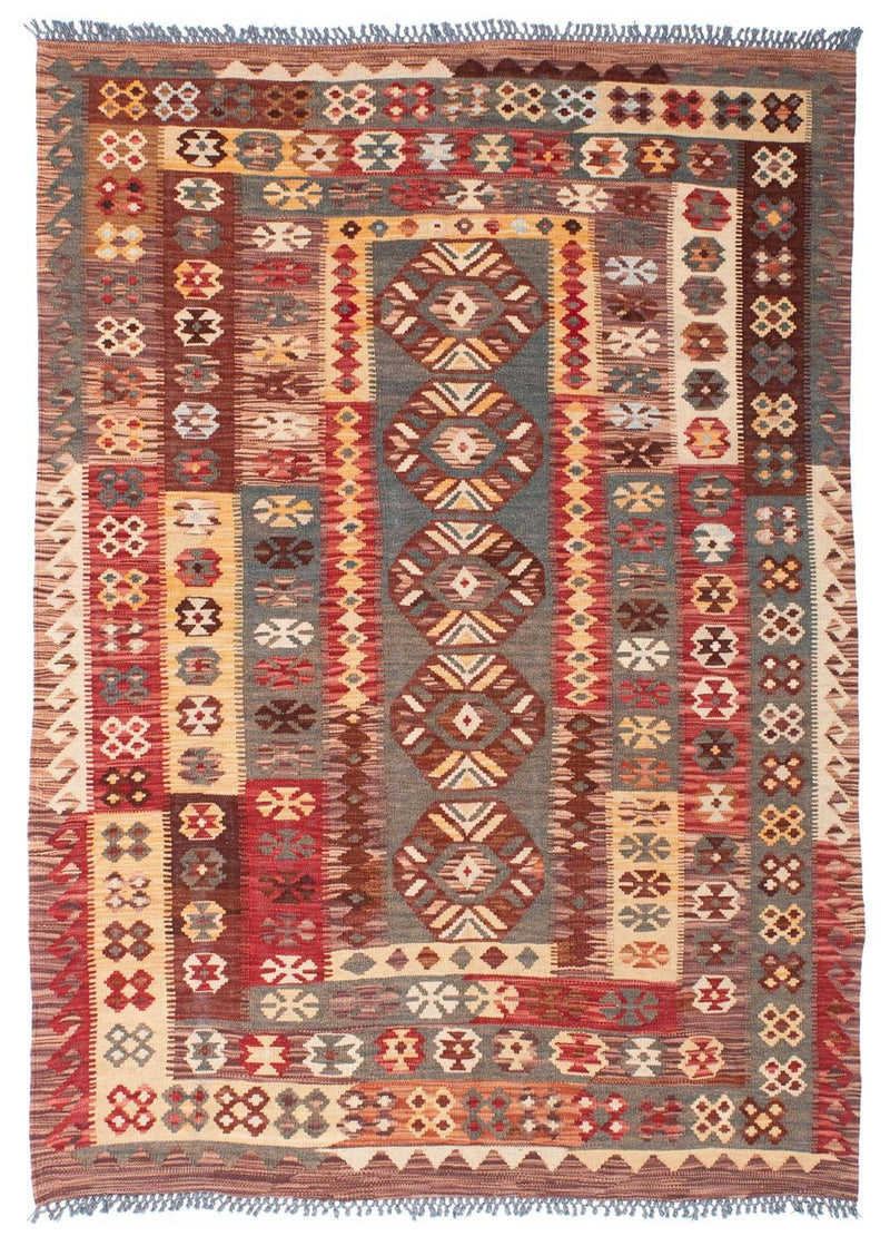 Tapete Kelim - Oriental - 195 x 145 cm - multicolorido