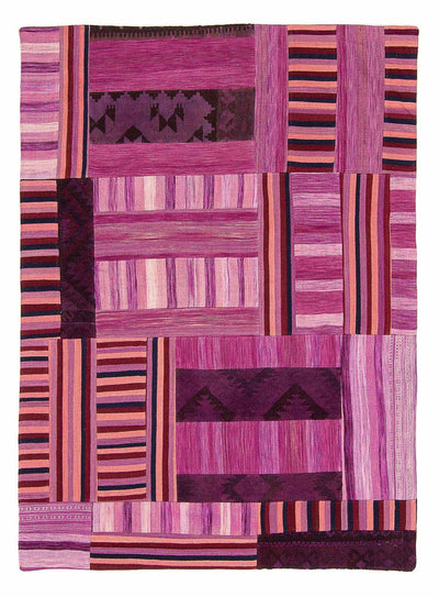 Tapete de trabalho em patchwork 155x298cm - Tapete de lã