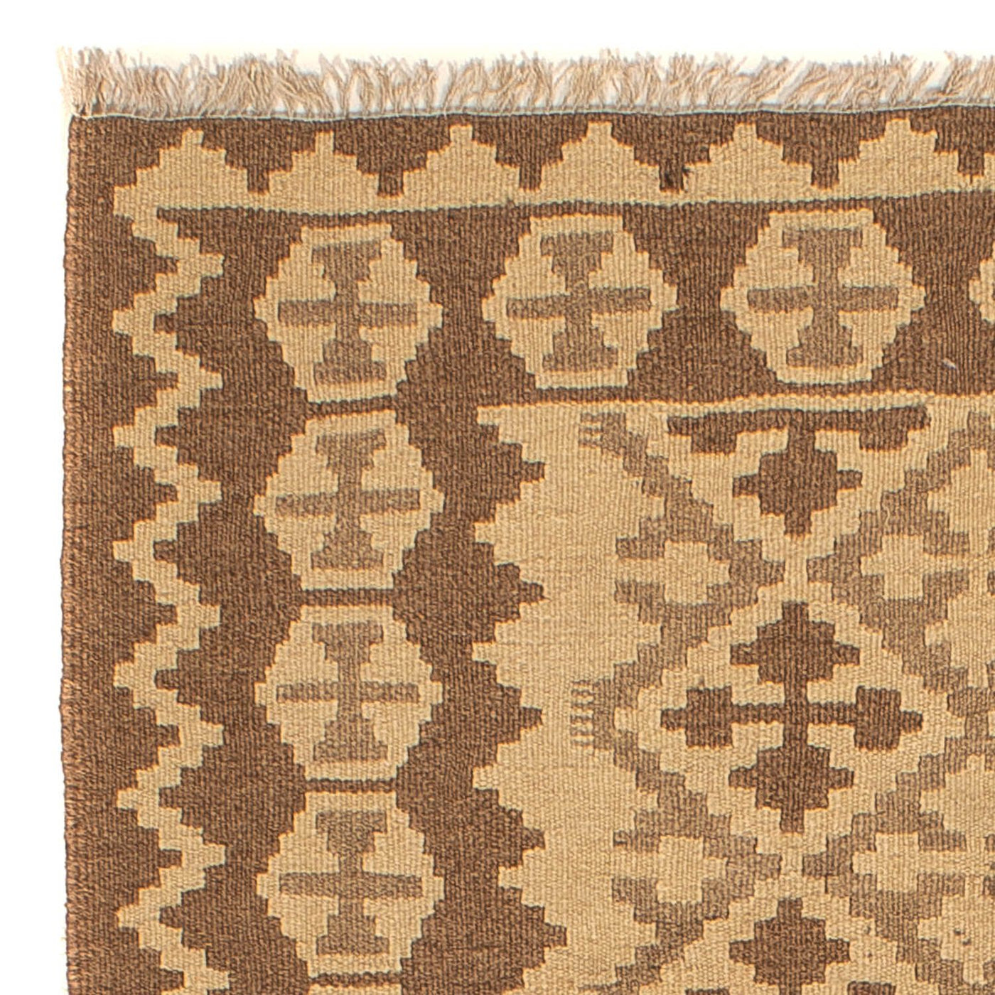 Tapete Kelim - Oriental - 211 x 153 cm - castanho claro