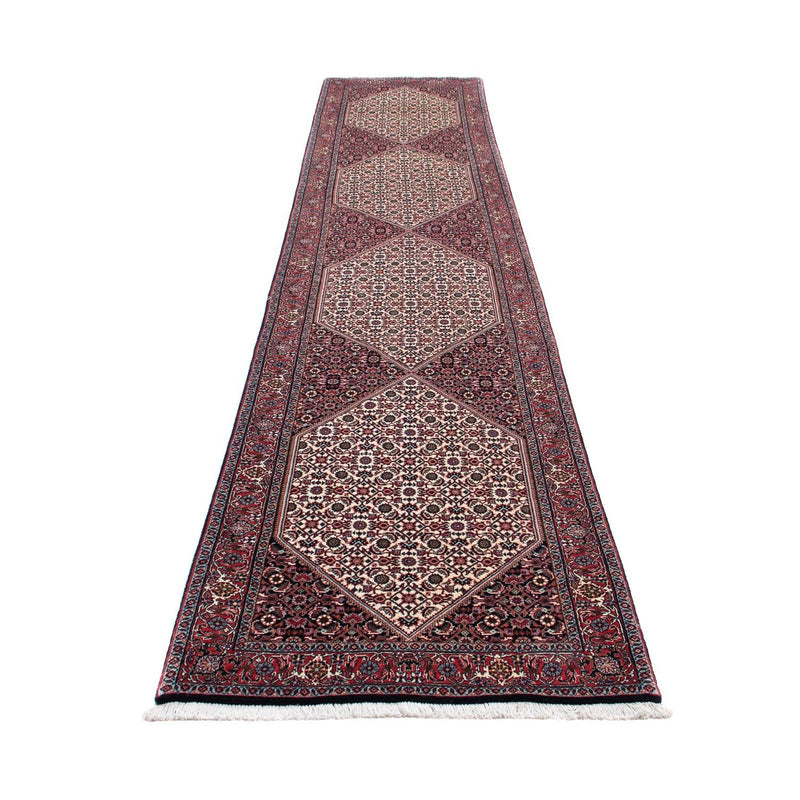Corredor Tapete Persa - Bijar - 418 x 86 cm - vermelho claro