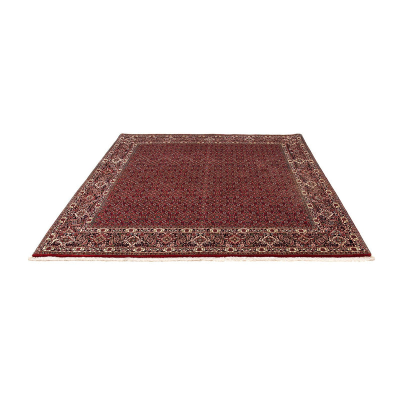 Tapete Persa - Bijar praça  - 205 x 205 cm - vermelho escuro