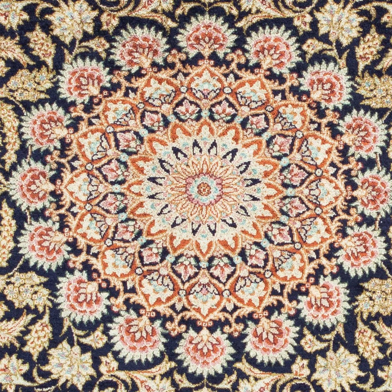 Tapete persa - Ghom - 120 x 79 cm - azul escuro